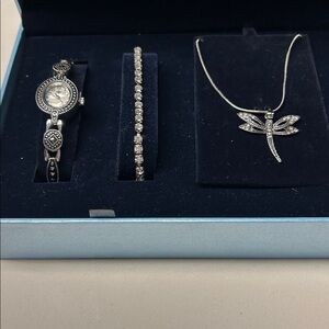 Bella & Rose Women's Watch Necklace and bracelet